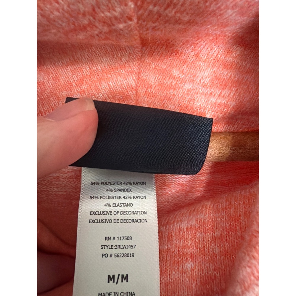 Reebok Womens Cowl Neck Pullover Space Dye Coral Hoodie Sweatshirt Medium M - Picture 6 of 10